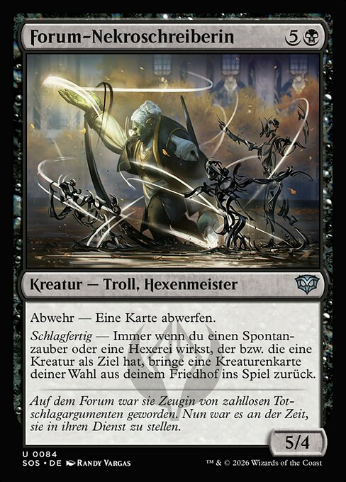 Nescroescriba del Foro (Forum Necroscribe) - Secrets of Strixhaven (#84) - Illustrated by Randy Vargas - Magic: The Gathering Card