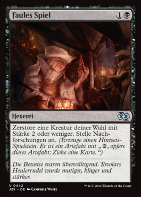 Indizi di Delitto (Foul Play) - Foundations Jumpstart (#442) - Illustrated by Campbell White - Magic: The Gathering Card