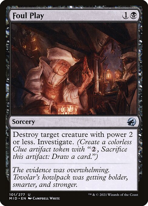 Indizi di Delitto (Foul Play) - Innistrad: Midnight Hunt (#101) - Illustrated by Campbell White - Magic: The Gathering Card
