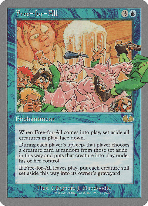 Free-for-All - Unglued (#25) - Illustrated by Claymore J. Flapdoodle - Magic: The Gathering Card