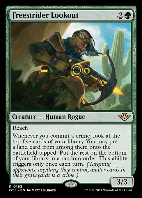 Freestrider Lookout - Outlaws of Thunder Junction (#163) - Illustrated by Matt Zeilinger - Magic: The Gathering Card