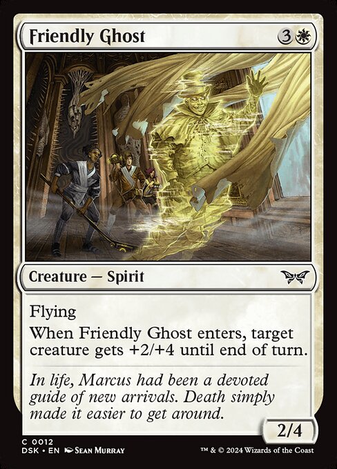 Friendly Ghost - Duskmourn: House of Horror (#12) - Illustrated by Sean Murray - Magic: The Gathering Card