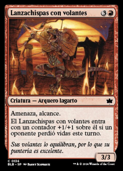 Tireur de braise à jabots (Frilled Sparkshooter) - Bloomburrow (#136) - Illustrated by Danny Schwartz - Magic: The Gathering Card
