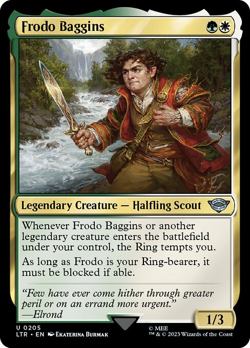 Frodo Baggins - The Lord of the Rings: Tales of Middle-earth (#205) - Illustrated by Ekaterina Burmak - Magic: The Gathering Card