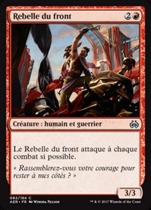 Ribelle in Prima Linea (Frontline Rebel) - Aether Revolt (#82) - Illustrated by Winona Nelson - Magic: The Gathering Card