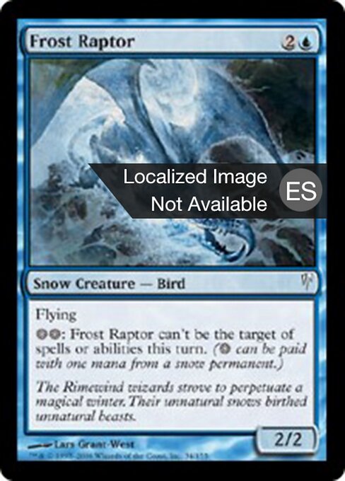 Frostraptor (Frost Raptor) - Coldsnap (#34) - Illustrated by Lars Grant-West - Magic: The Gathering Card