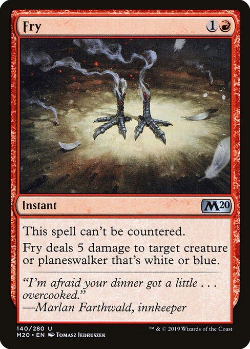 煎烤 (Fry) - Core Set 2020 (#140) - Illustrated by Tomasz Jedruszek - Magic: The Gathering Card