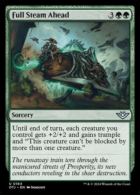 A Todo Vapor (Full Steam Ahead) - Outlaws of Thunder Junction (#164) - Illustrated by Inkognit - Magic: The Gathering Card