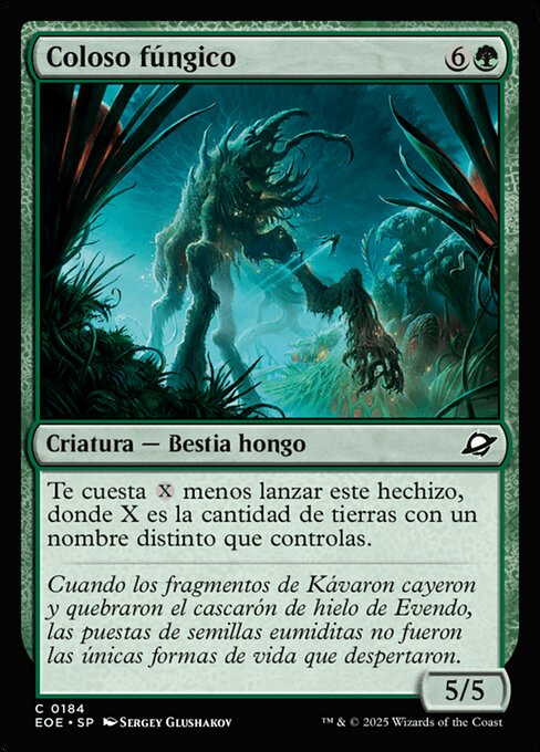 Coloso fúngico (Fungal Colossus) - Edge of Eternities (#184) - Illustrated by Sergey Glushakov - Magic: The Gathering Card