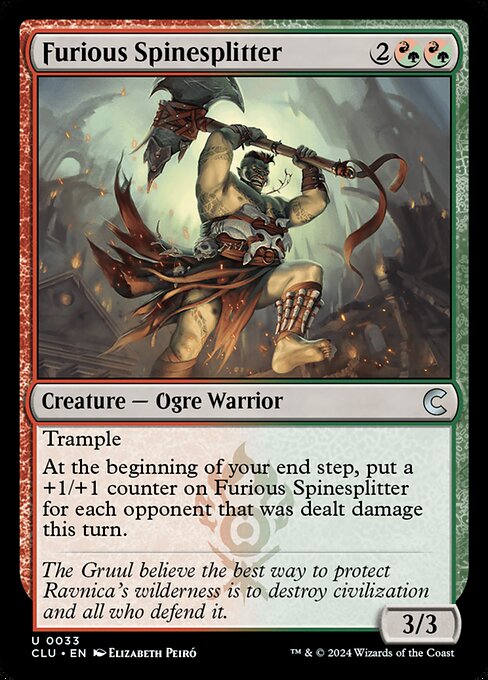 Furious Spinesplitter - Ravnica: Clue Edition (#33) - Illustrated by Elizabeth Peiró - Magic: The Gathering Card