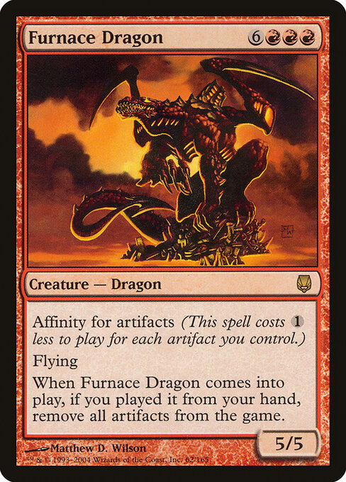 Furnace Dragon - Darksteel (#62) - Illustrated by Matthew D. Wilson - Magic: The Gathering Card