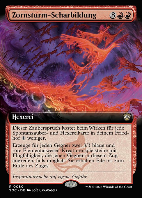 Zornsturm-Scharbildung (Furygale Flocking) - Secrets of Strixhaven Commander (#80) - Illustrated by Loïc Canavaggia - Magic: The Gathering Card