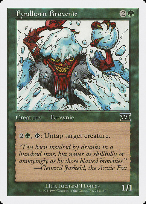 Fyndhorn Brownie - Classic Sixth Edition (#231) - Illustrated by Richard Thomas - Magic: The Gathering Card