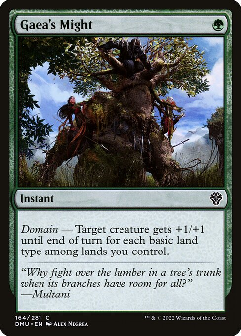 Gaea's Might - Dominaria United (#164) - Illustrated by Alex Negrea - Magic: The Gathering Card