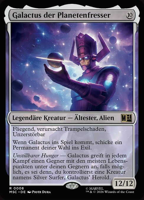Galactus der Planetenfresser (Galactus, Devourer of Worlds) - Marvel Super Heroes Commander (#8) - Illustrated by Piotr Dura - Magic: The Gathering Card