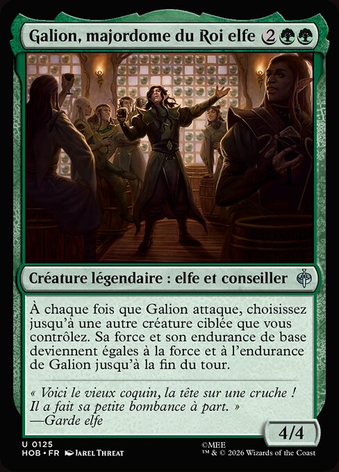 Galion, majordome du Roi elfe (Galion, Elvenking's Butler) - The Hobbit (#125) - Illustrated by Jarel Threat - Magic: The Gathering Card
