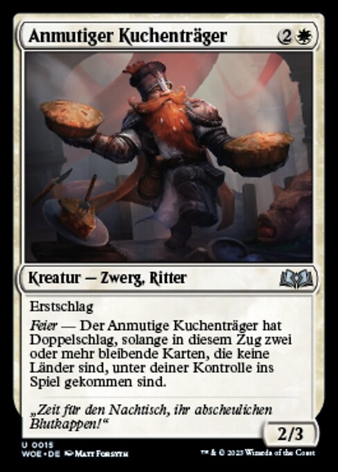 勇敢なパイ使い (Gallant Pie-Wielder) - Wilds of Eldraine (#15) - Illustrated by Matt Forsyth - Magic: The Gathering Card