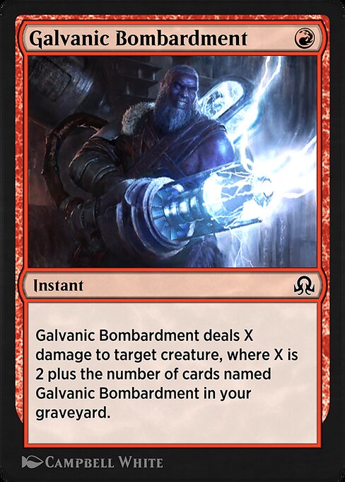 Гальванический Обстрел (Galvanic Bombardment) - Eldritch Moon (#129) - Illustrated by Terese Nielsen - Magic: The Gathering Card