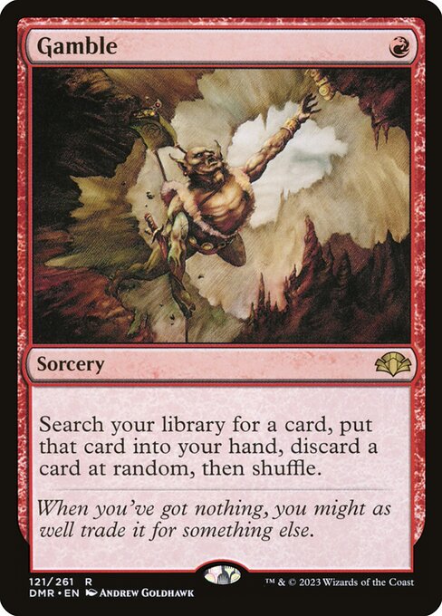 Gamble - Dominaria Remastered (#121) - Illustrated by Andrew Goldhawk - Magic: The Gathering Card