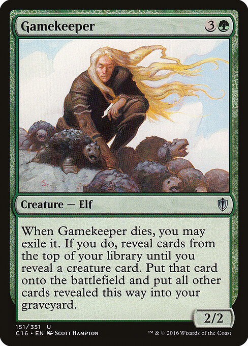 Wildhüter (Gamekeeper) - Commander 2016 (#151) - Illustrated by Scott Hampton - Magic: The Gathering Card