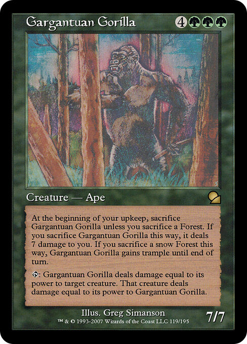 Gargantuan Gorilla - Masters Edition Magic card