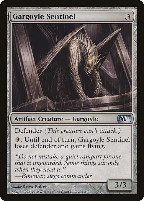 Gargoyle Sentinella (Gargoyle Sentinel) - Magic 2011 (#207) - Illustrated by Drew Baker - Magic: The Gathering Card
