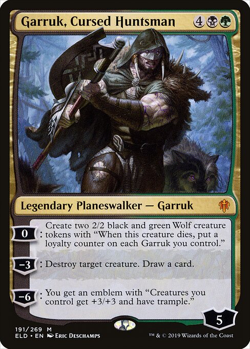 Garruk, Cursed Huntsman - Throne of Eldraine Magic card