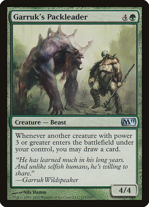ガラクの群れ率い (Garruk's Packleader) - Magic 2011 (#177) - Illustrated by Nils Hamm - Magic: The Gathering Card