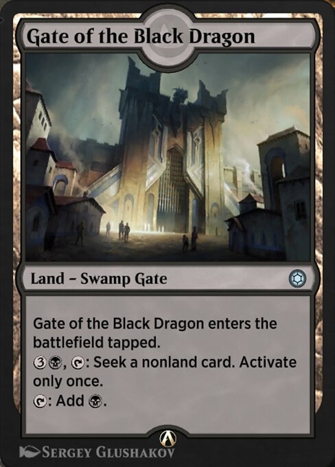 Gate of the Black Dragon - Alchemy Horizons: Baldur's Gate (#77) - Illustrated by Sergey Glushakov - Magic: The Gathering Card