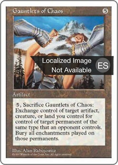 Handschuhe des Chaos (Gauntlets of Chaos) - Fifth Edition (#373) - Illustrated by Alan Rabinowitz - Magic: The Gathering Card