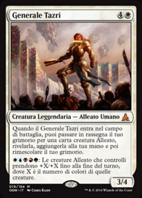 タズリ将軍 (General Tazri) - Oath of the Gatewatch (#19) - Illustrated by Chris Rahn - Magic: The Gathering Card