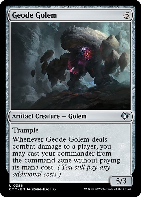 Geode Golem - Commander Masters (#386) - Illustrated by Yeong-Hao Han - Magic: The Gathering Card