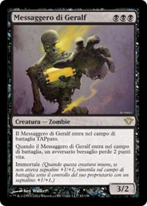 Mensageiro de Geralf (Geralf's Messenger) - Dark Ascension (#63) - Illustrated by Kev Walker - Magic: The Gathering Card