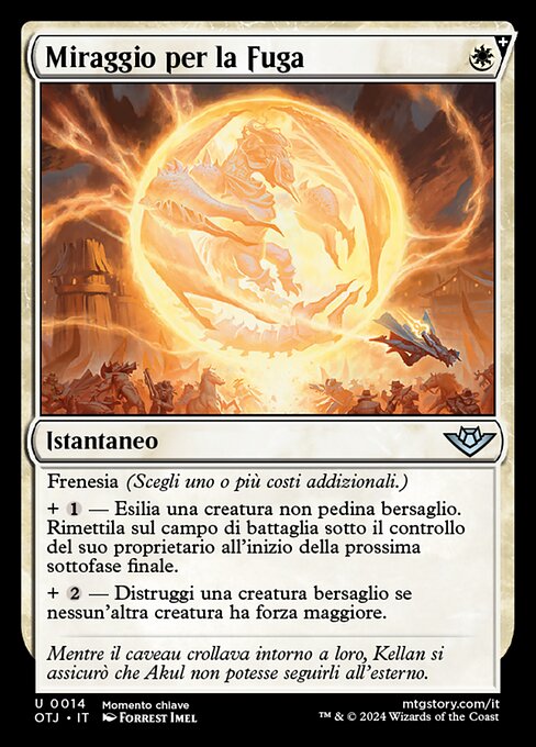 脱逃幻法 (Getaway Glamer) - Outlaws of Thunder Junction (#14) - Illustrated by Forrest Imel - Magic: The Gathering Card