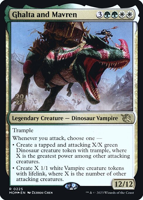 Ghalta e Mavren (Ghalta and Mavren) - March of the Machine (#225) - Illustrated by Zezhou Chen - Magic: The Gathering Card