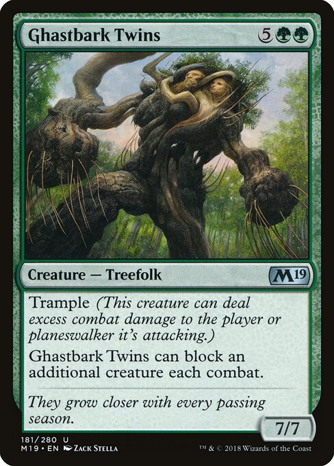 Mellizos cortezahorror (Ghastbark Twins) - Core Set 2019 (#181) - Illustrated by Zack Stella - Magic: The Gathering Card
