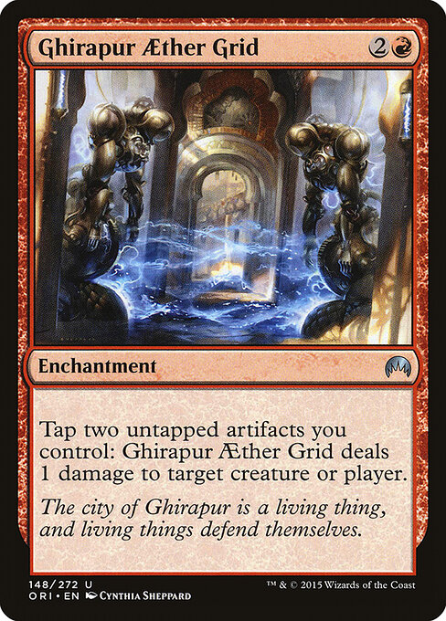 ギラプールの霊気格子 (Ghirapur Aether Grid) - March of the Machine Commander (#281) - Illustrated by Cynthia Sheppard - Magic: The Gathering Card