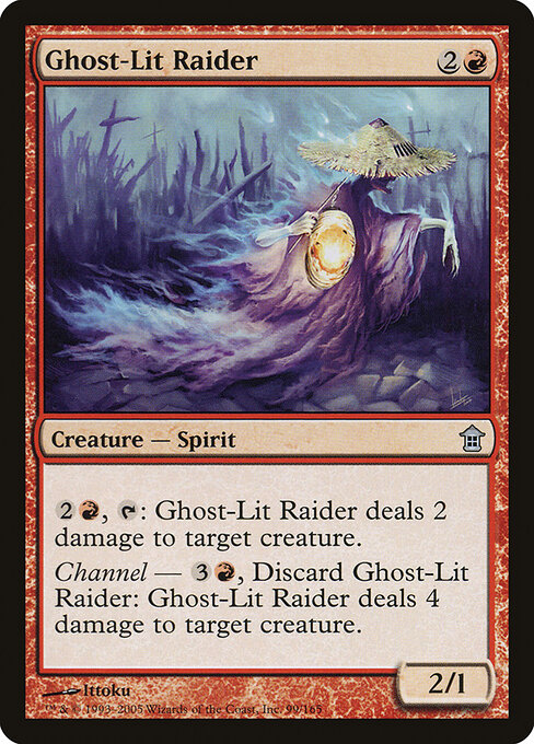 Ghost-Lit Raider - Saviors of Kamigawa (#99) - Illustrated by Ittoku - Magic: The Gathering Card