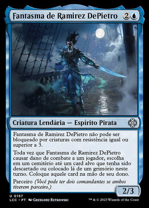 Fantasma de Ramirez DePietro (Ghost of Ramirez DePietro) - The Lost Caverns of Ixalan Commander (#157) - Illustrated by Grzegorz Rutkowski - Magic: The Gathering Card