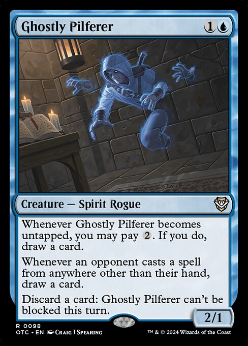 Ghostly Pilferer - Outlaws of Thunder Junction Commander (#98) - Illustrated by Craig J Spearing - Magic: The Gathering Card
