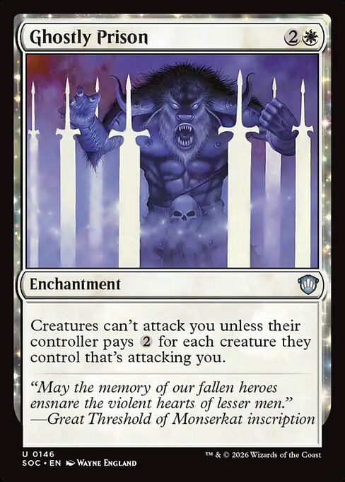 Ghostly Prison - Secrets of Strixhaven Commander Magic card
