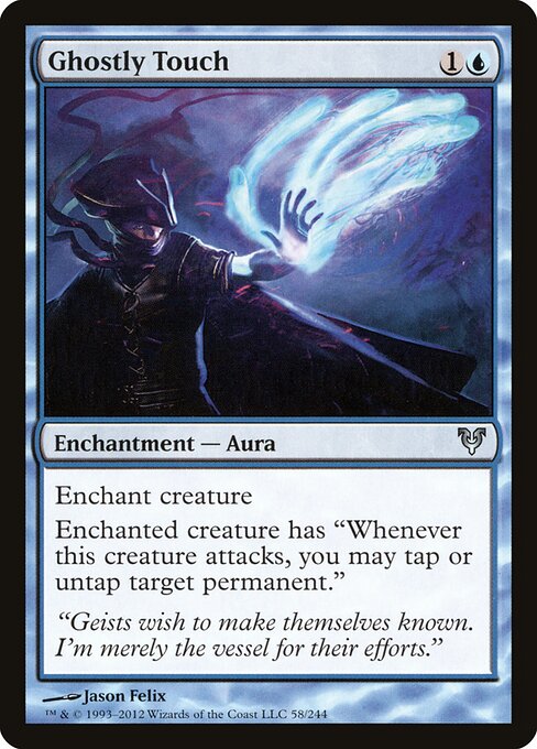 Toucher fantomal (Ghostly Touch) - Avacyn Restored (#58) - Illustrated by Jason Felix - Magic: The Gathering Card