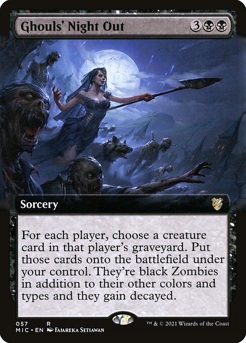 Serata dei Ghoul (Ghouls' Night Out) - Midnight Hunt Commander (#57) - Illustrated by Fajareka Setiawan - Magic: The Gathering Card