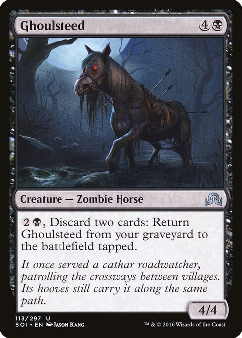 グール馬 (Ghoulsteed) - Shadows over Innistrad (#113) - Illustrated by Jason Kang - Magic: The Gathering Card