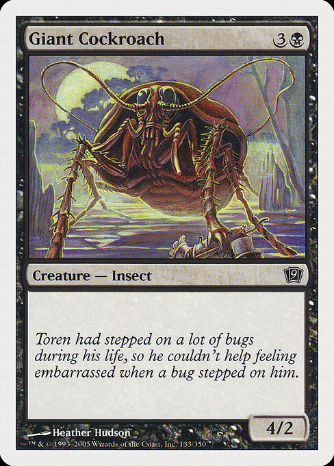 Giant Cockroach - Ninth Edition (#133) - Illustrated by Heather Hudson - Magic: The Gathering Card