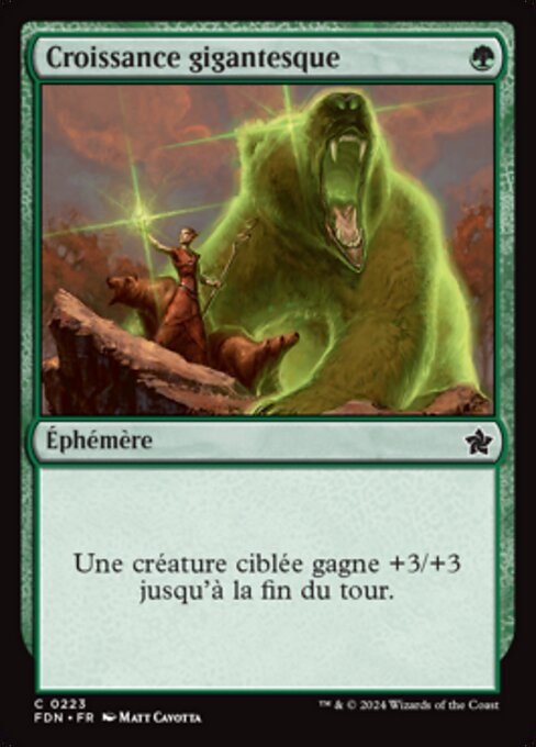 Crescita Gigante (Giant Growth) - Foundations (#223) - Illustrated by Matt Cavotta - Magic: The Gathering Card