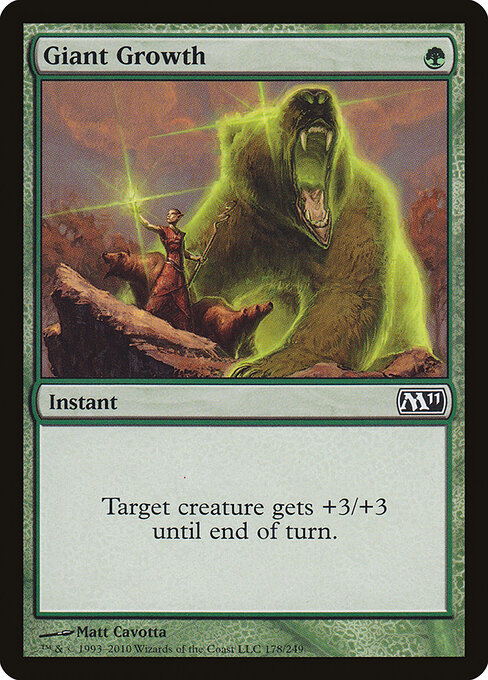 Crescita Gigante (Giant Growth) - Magic 2011 (#178) - Illustrated by Matt Cavotta - Magic: The Gathering Card