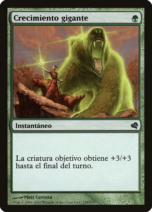 Crecimiento gigante (Giant Growth) - Salvat 2011 (#138) - Illustrated by Matt Cavotta - Magic: The Gathering Card
