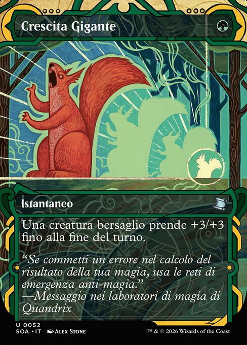 Crecimiento gigante (Giant Growth) - Secrets of Strixhaven Mystical Archive (#52) - Illustrated by Alex Stone - Magic: The Gathering Card
