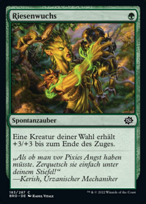 Crescita Gigante (Giant Growth) - The Brothers' War (#183) - Illustrated by Raoul Vitale - Magic: The Gathering Card